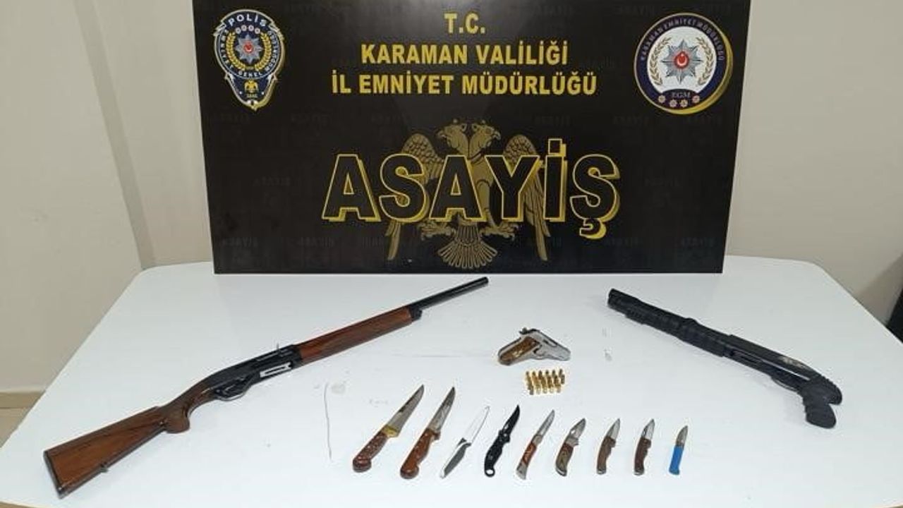 Karaman'da 5 bin 307 sentetik hap ve ruhsatsız silah ele geçirildi: 6 tutuklama