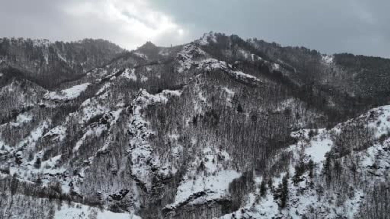 Kastamonu İhsangazi'de karla kaplı ormanlar kartpostallık görüntüler oluşturdu