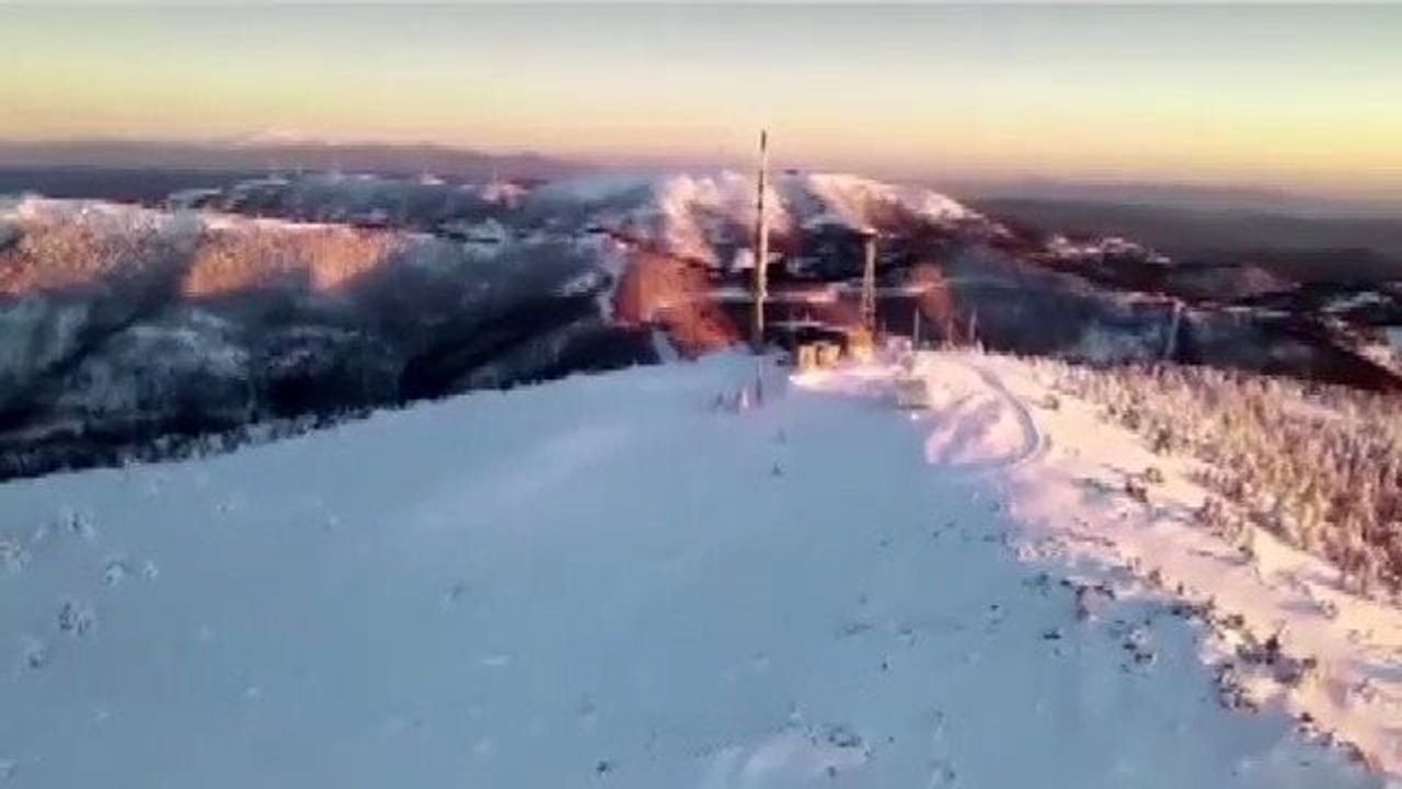 Kavaklıdere beyaza büründü: Göktepe Dağı drone ile görüntülendi