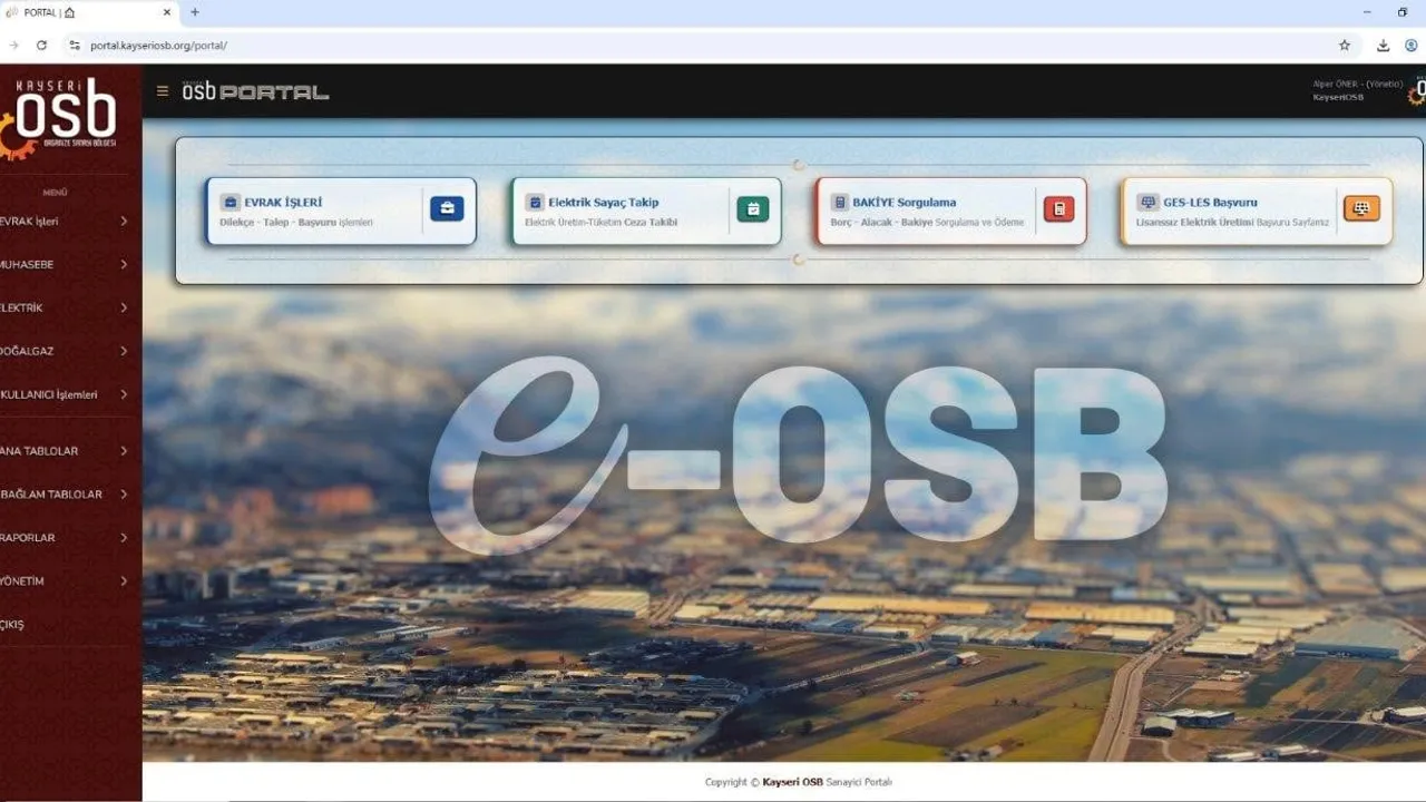 Kayseri OSB'nin E-OSB Portalı 5 ayda sanayicinin tercihi oldu