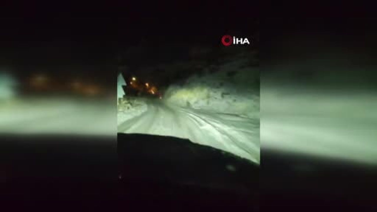 Konya Halkapınar'da Kar Yüzünden Besin Arayan Yaban Domuzu Kara Yoluna İndi