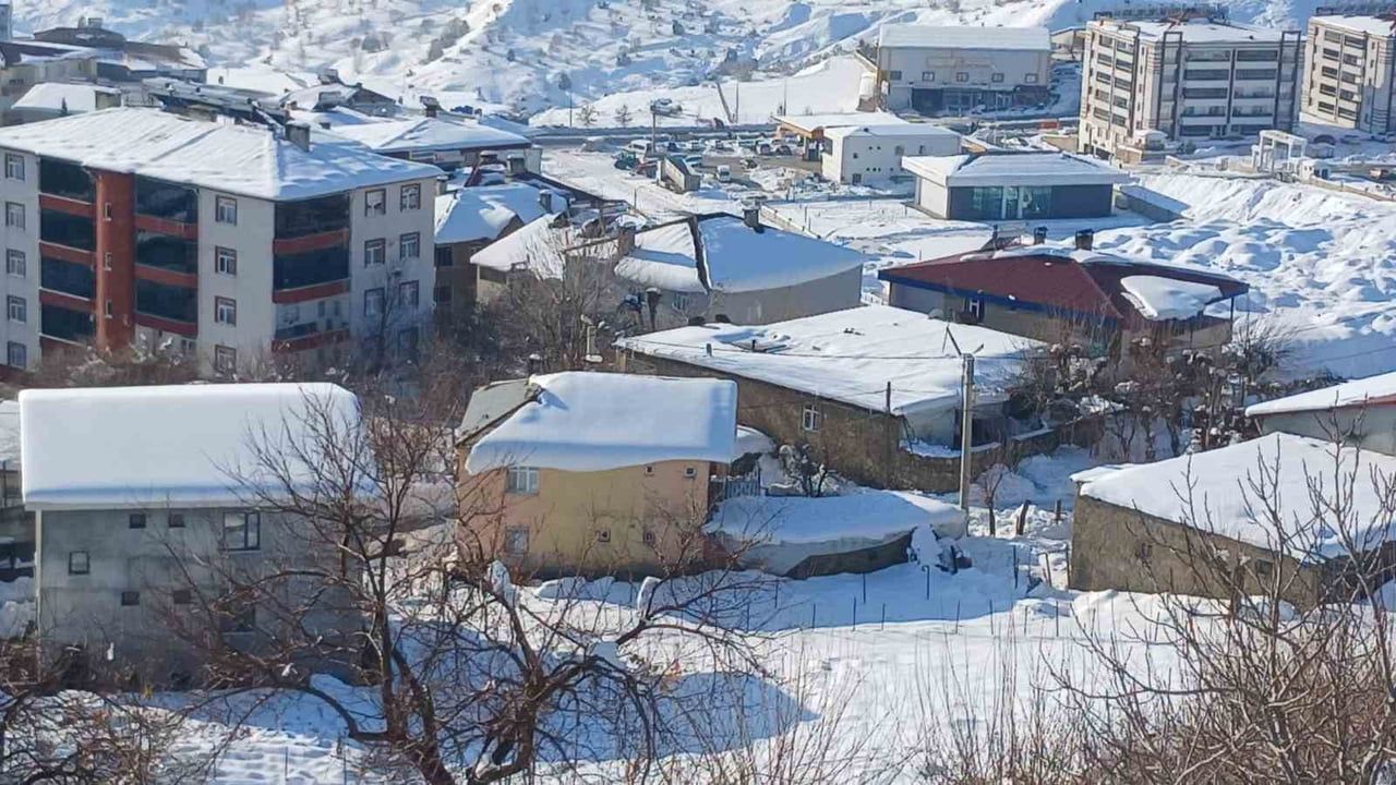 Kulp'ta Yoğun Kar Yağışı İlçe Merkezi ve Kırsalı Beyaza Bürüdü