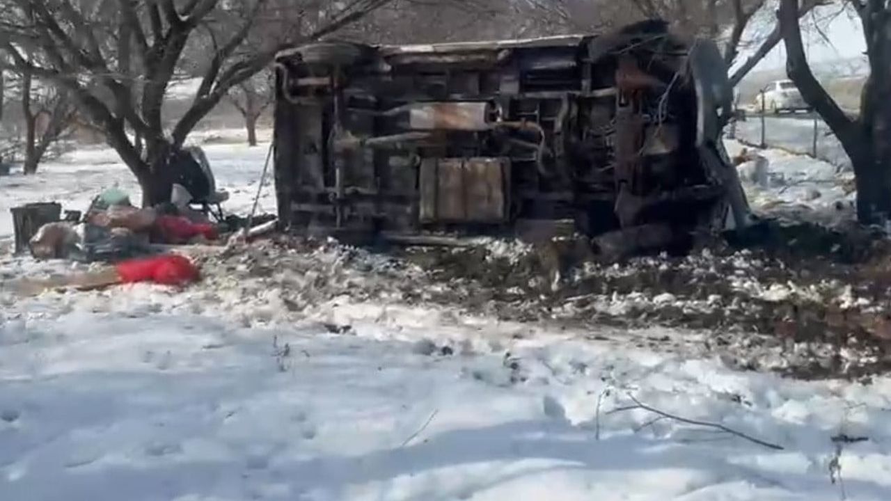 Malatya’da kontrolden çıkan minibüs kayısı bahçesine girdi: 1 yaralı