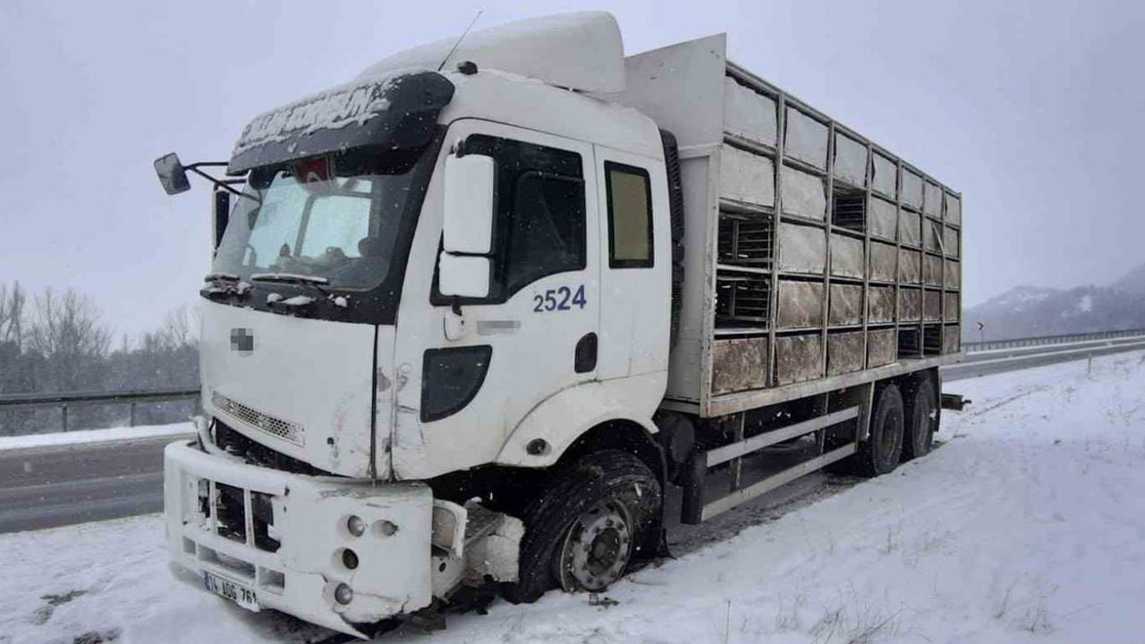 Mudurnu'da kamyon ile hafif ticari aracın çarpışması: 2 yaralı