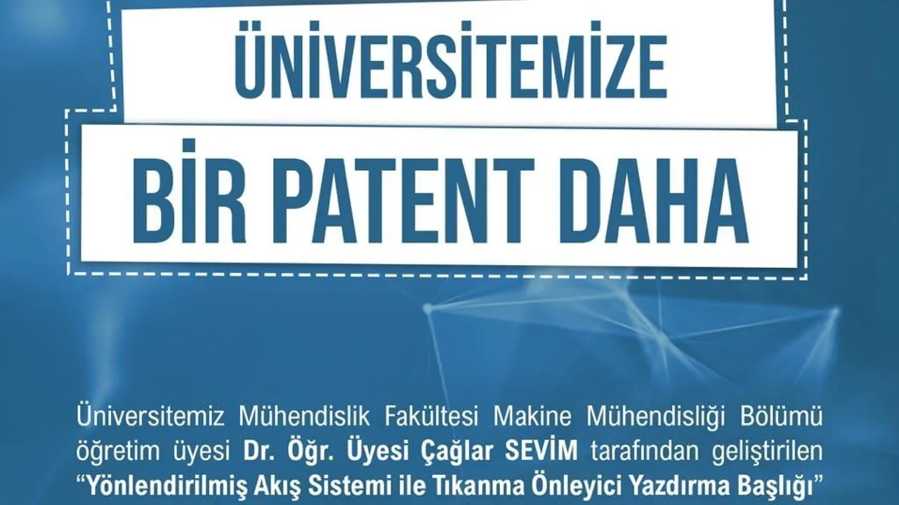 Niğde Ömer Halisdemir Üniversitesi, 3B yazıcılarda tıkanmayı önleyen patent aldı