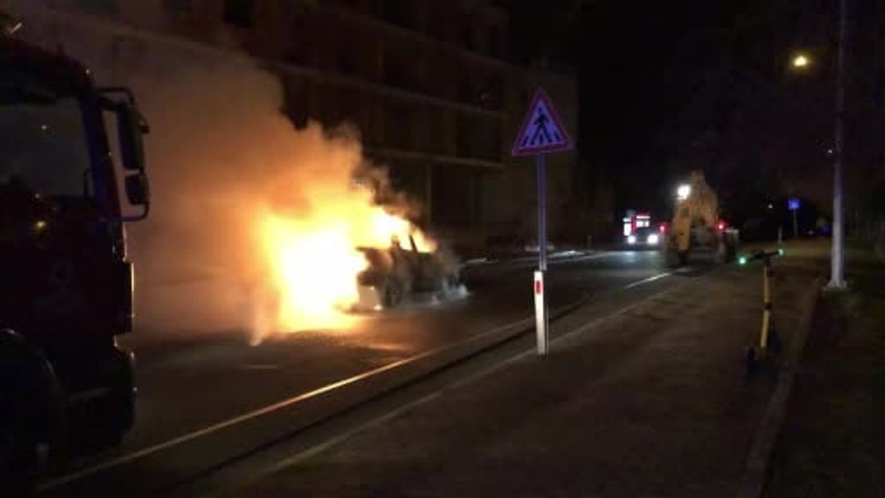 Ordu'da seyir halindeki kamyonet alev alarak kullanılamaz hale geldi