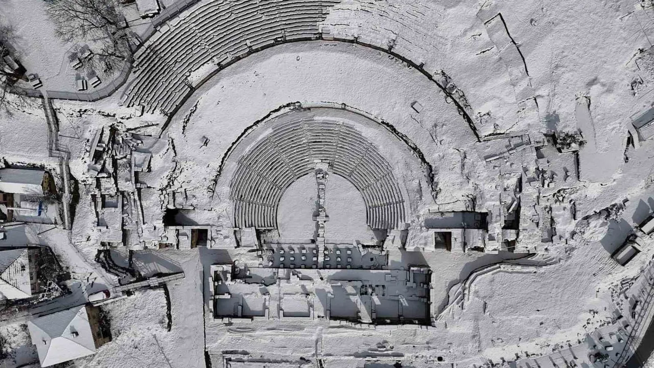 Prusias Ad Hypium Antik Kenti, kar yağışının ardından görsel şölen sundu