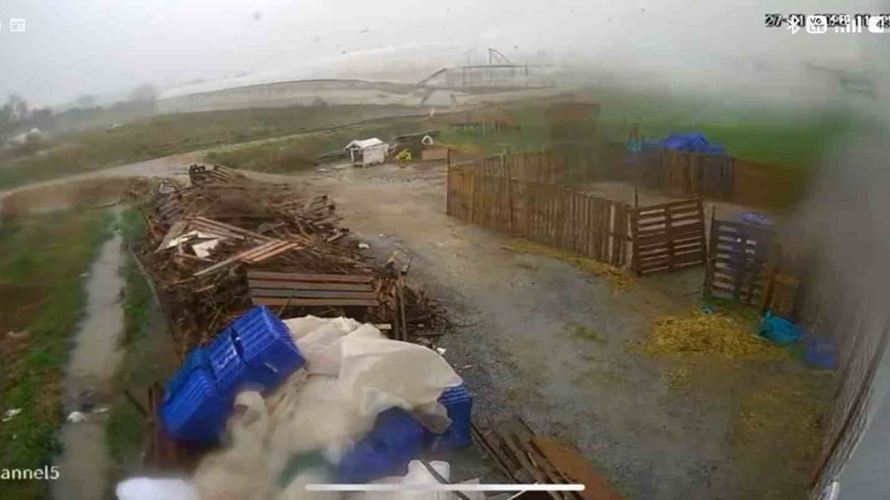 Serik'te Hortum Saniyeler İçinde Serayı Parçaladı — Güvenlik Kamerası Kaydı