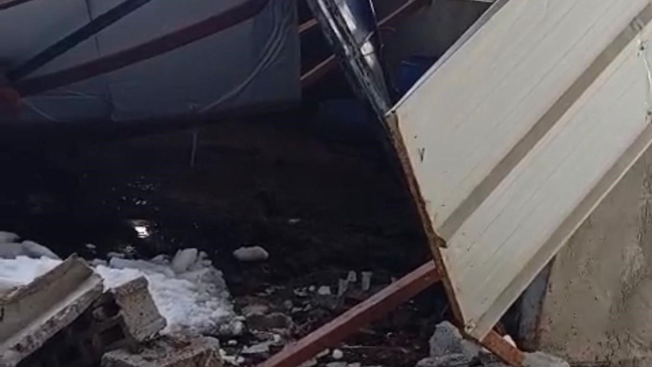 Siirt Baykan'da çatının çökmesi sonucu 5 buzağı telef oldu, 80 büyükbaş kurtarıldı