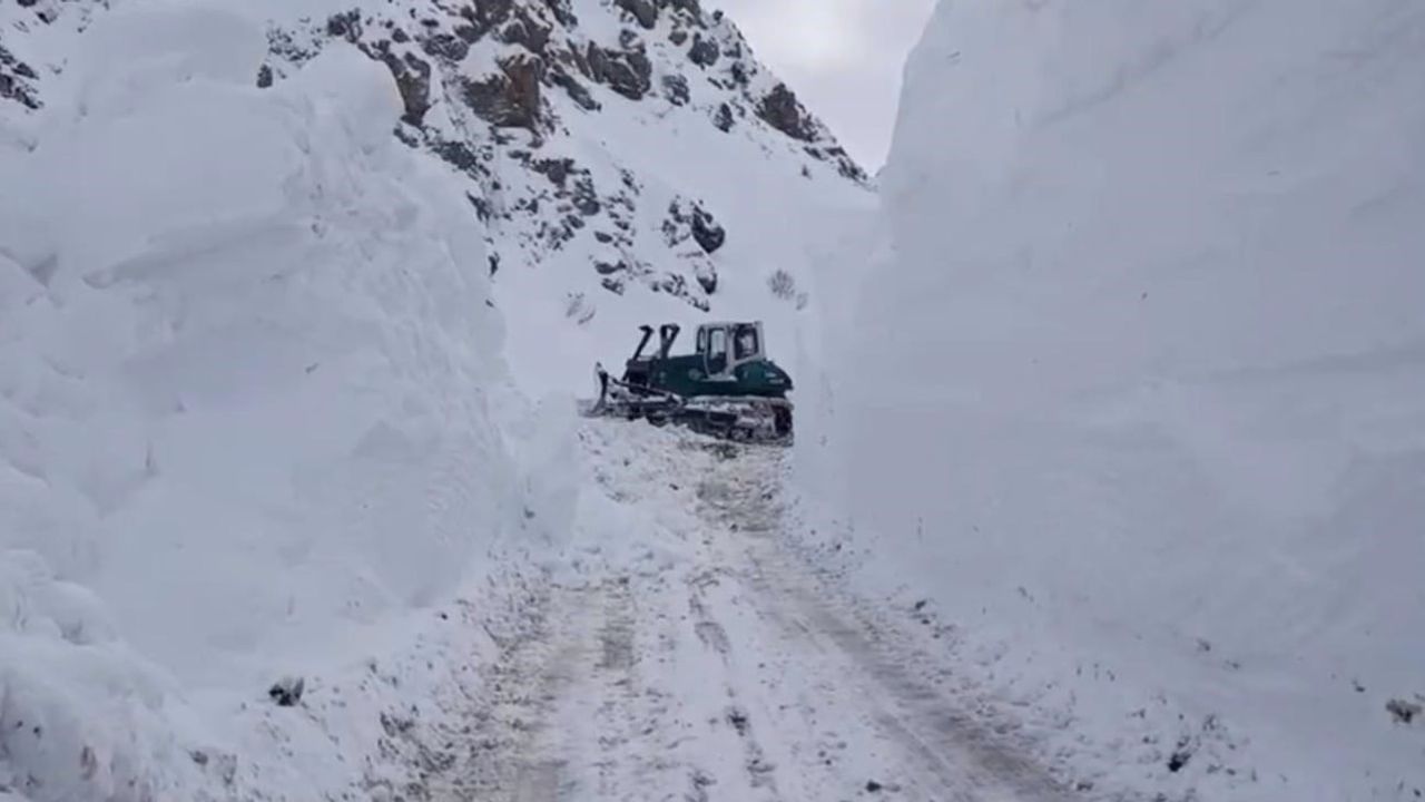 Şırnak Beytüşşebap'ta yayla yolları için karla mücadele sürüyor