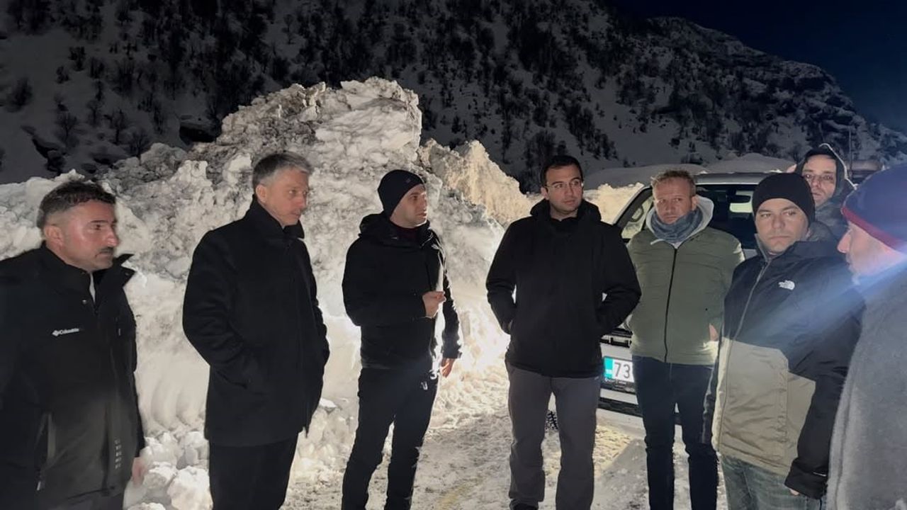 Şırnak'ta Uludere-Habur II Karayolu'nda gece boyu karla mücadele sürdü