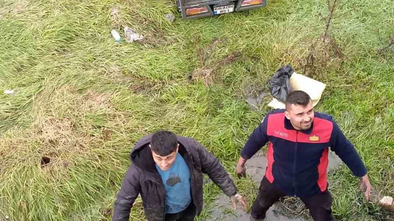 Sorgun'da elektrikli bisiklet sürücüsü dere yatağına düştü, kurtarıldı