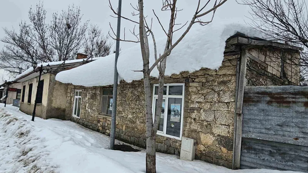 Tarihi Harput'ta dondurucu soğuklar: Çatılarda ve ağaçlarda buz sarkıtları oluştu