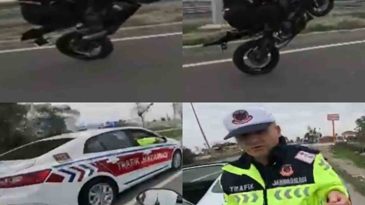Tarsus’ta ters yönde gidip akrobatik hareket yapan 3 motosiklet sürücüsüne 30 bin 734 TL ceza