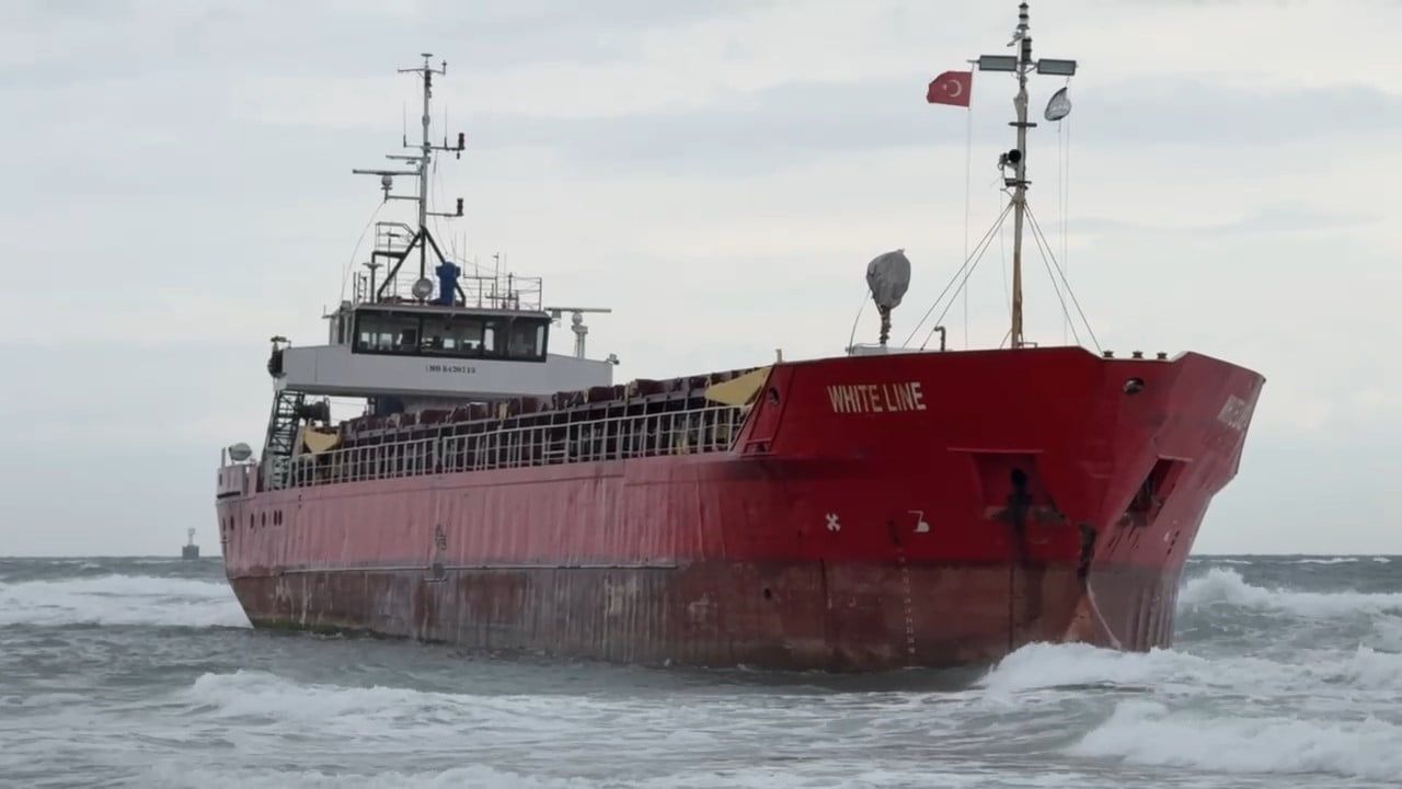 Tekirdağ'da Palau bayraklı "White Line" yük gemisi karaya oturdu