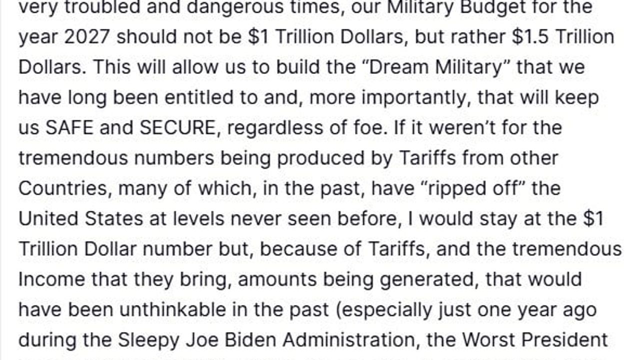 Trump: 2027 Savunma Bütçesinin 1,5 Trilyon Dolar Olması Gerektiğini Açıkladı