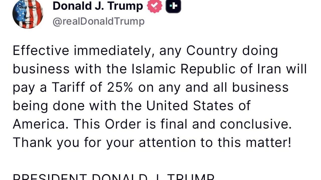 Trump açıkladı: İran ile ticaret yapan ülkelere ABD'den yüzde 25 gümrük vergisi