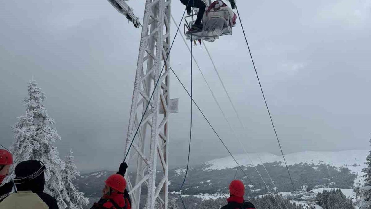 Uludağ'da Fahri Otel telesiyejinde teknik arıza: Yaklaşık 40 tatilci mahsur kaldı