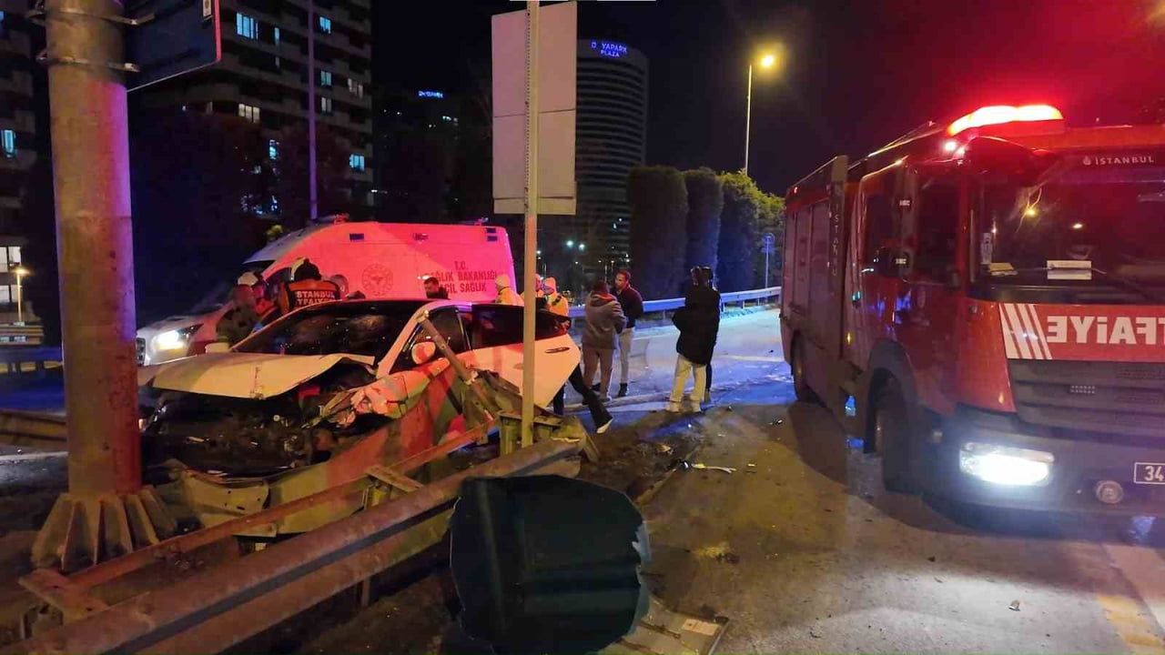 Ümraniye-Şile yolunda alkollü sürücünün karıştığı kaza: 2 yaralı