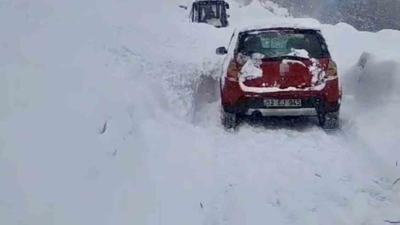 Van Çatak'ta mahalle yoluna çığ düştü; sürücü son anda kurtuldu