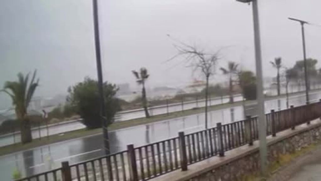 Alanya'da yağış nedeniyle kontrolden çıkan otomobil refüjdeki ağaca çarpıp takla attı: 1 yaralı