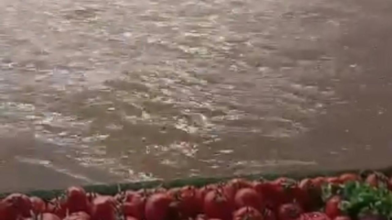 İzmir’de sağanak ve fırtına yaşamı olumsuz etkiledi: Cadde ve pazarlar suyla doldu