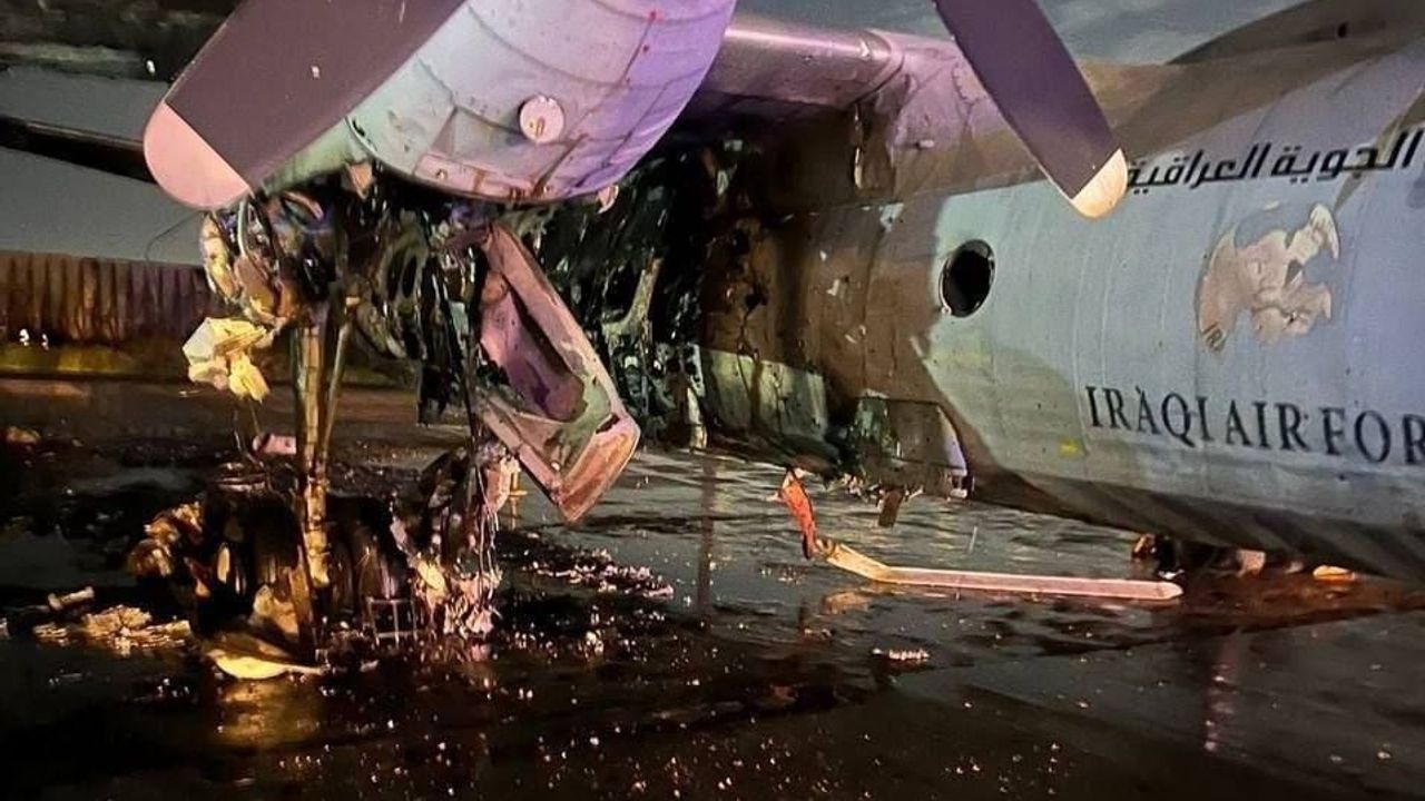 Bağdat Uluslararası Havalimanı'na İHA ve roket saldırısı: Irak Hava Kuvvetleri uçağı isabet aldı