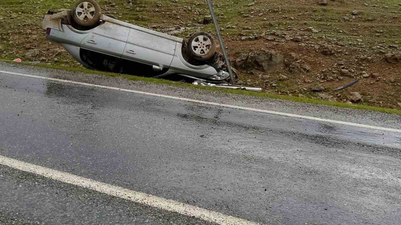 Batman-Sason yolunda otomobil takla attı; sürücü yaralandı