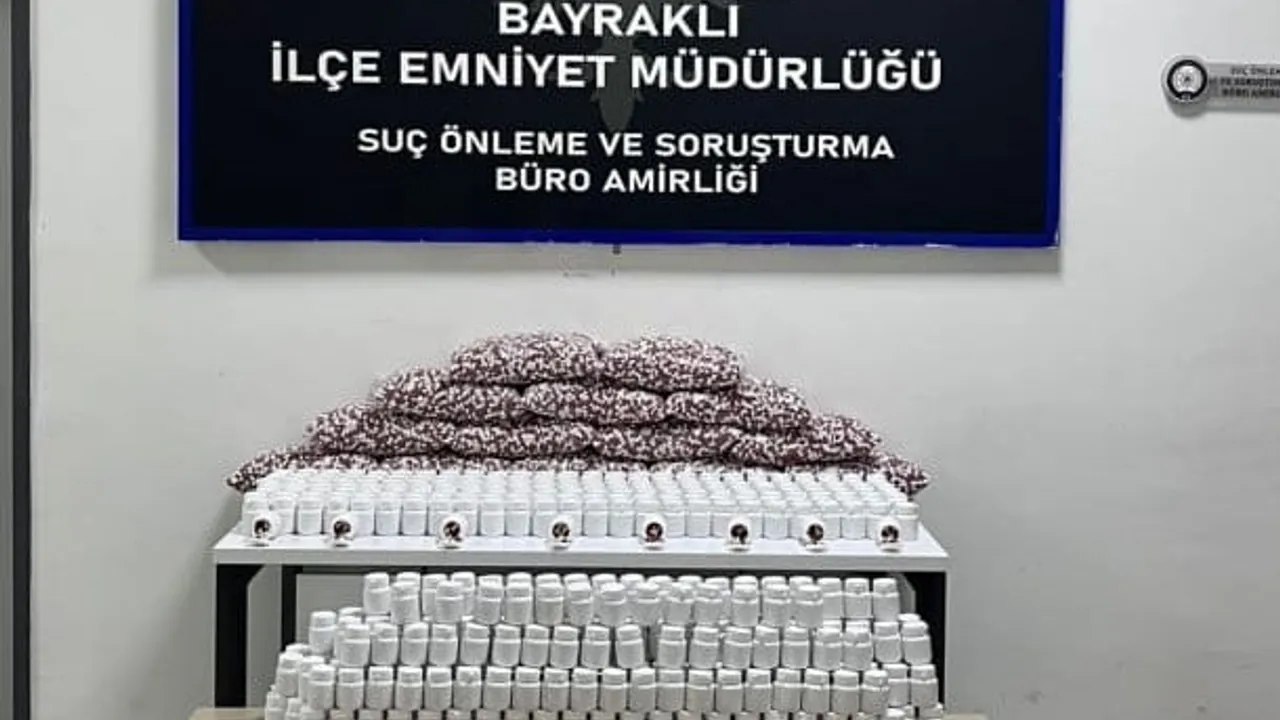 Bayraklı'da 80 bin 685 sentetik hap ele geçirildi