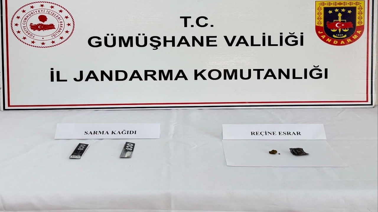 Gümüşhane'de jandarma operasyonunda 4 gram reçine esrar ele geçirildi