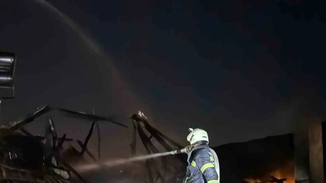 Milas'ta Sakarkaya Mahallesi'nde ahşap çatı yangını kontrol altına alındı