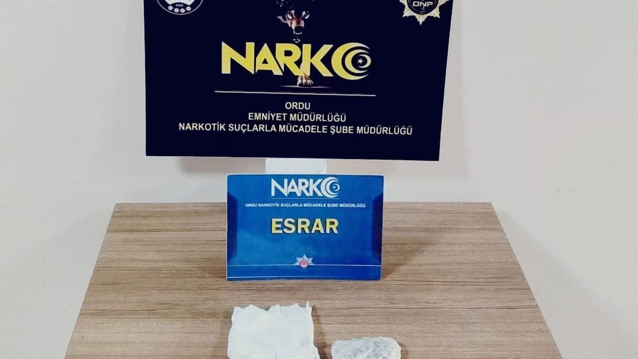 Ordu'da uyuşturucu operasyonu: 1 tutuklama, çeşitli maddeler ele geçirildi