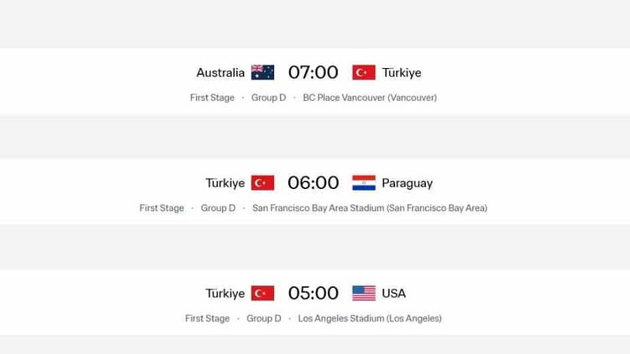 A Milli Takım'ın Paraguay maçı başlama saati TSİ 07.00'den TSİ 06.00'ya alındı
