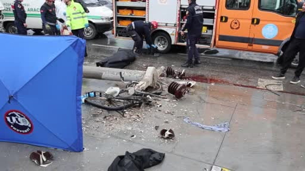 Aydın Köşk'te beton elektrik direğinin devrilmesi sonucu 72 yaşındaki bisikletli hayatını kaybetti