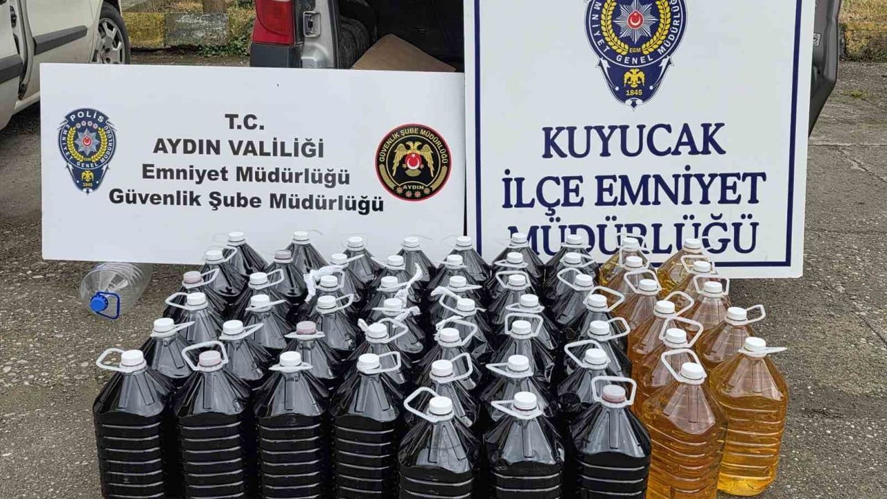 Aydın Kuyucak'ta 280 litre sahte alkol ele geçirildi