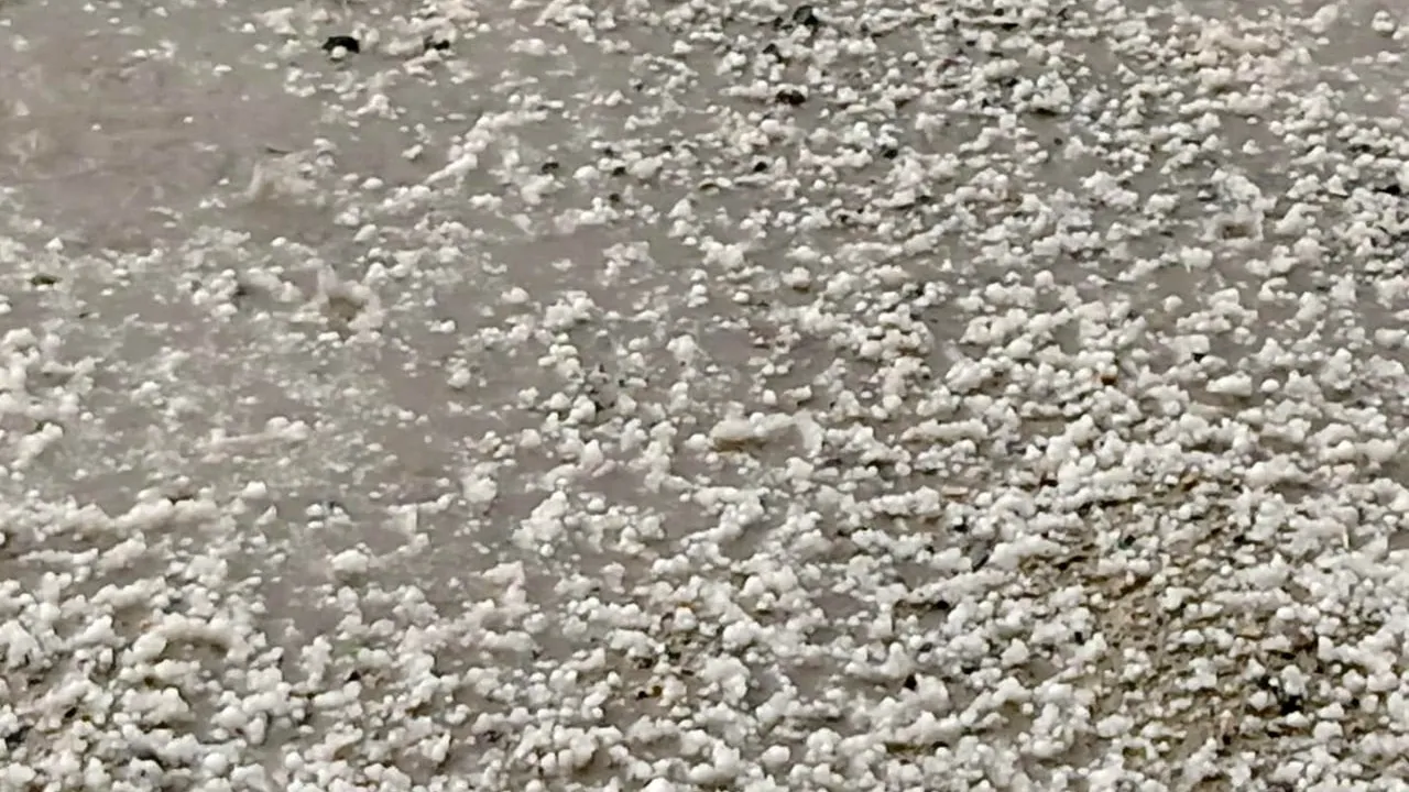 Batman'da fındık büyüklüğünde dolu kenti beyaza bürüdü — Sason'da çilek bahçeleri etkilendi