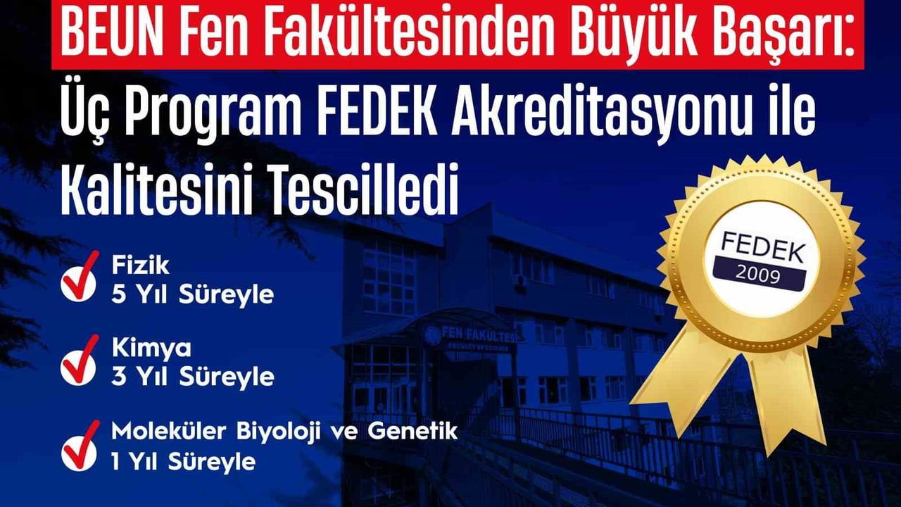 BEUN Fen Fakültesi'nin Üç Lisans Programı FEDEK Akreditasyonu Aldı