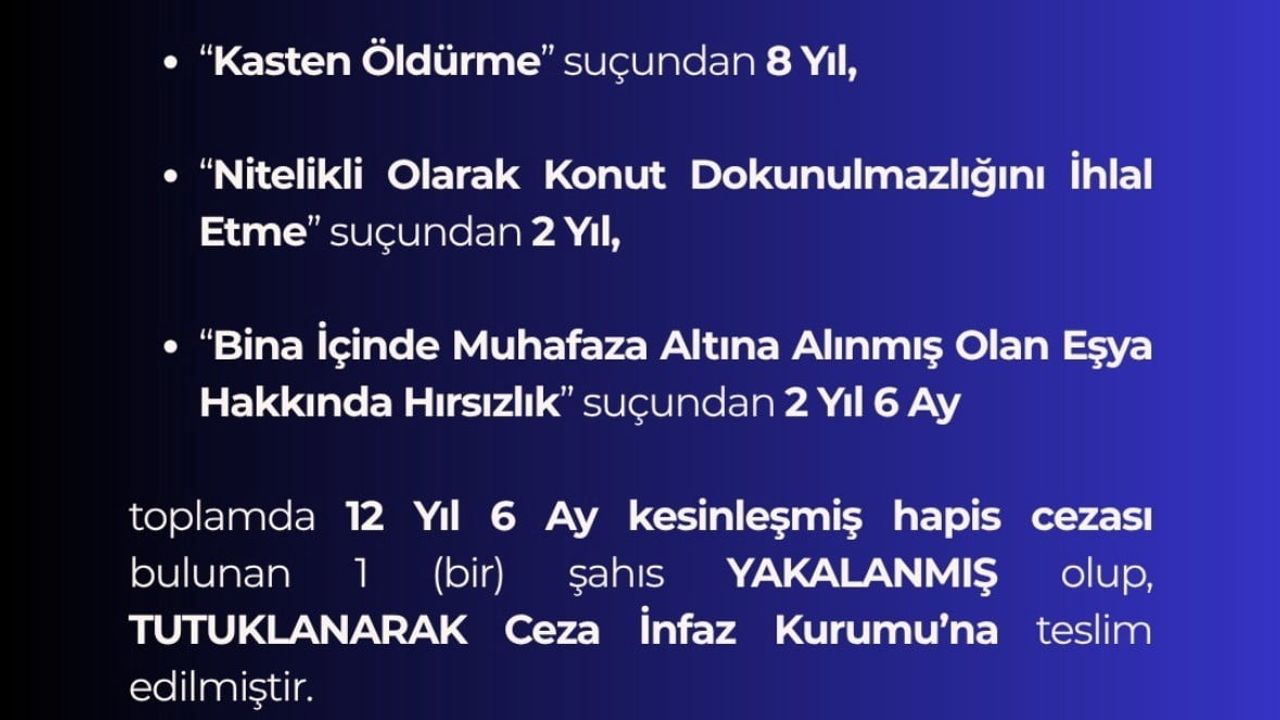 Bingöl'de 12 yıl 6 ay kesinleşmiş hapis cezası bulunan şahıs yakalandı