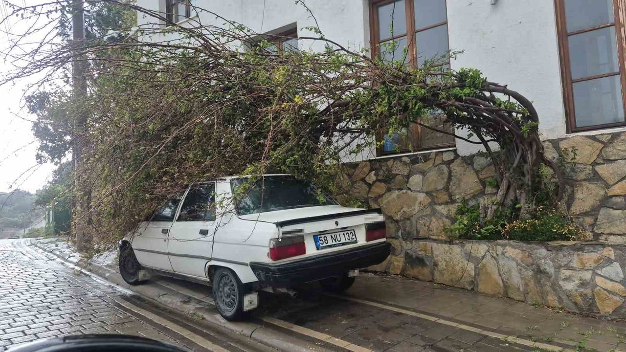 Bodrum'da fırtına yaşamı etkiledi: Gümüşlük'te 2 yelkenli karaya oturdu, seferler iptal