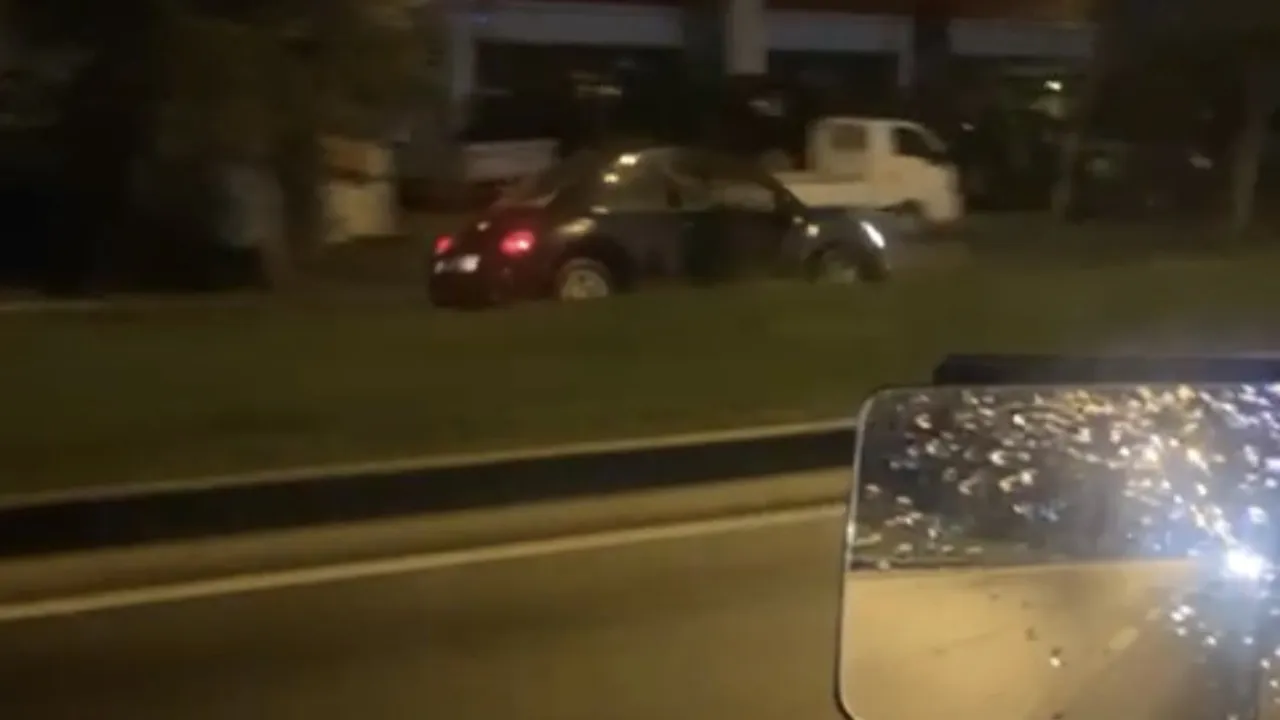 Bolu’da D-100’de ters şeride giren otomobil kilometrelerce ilerledi