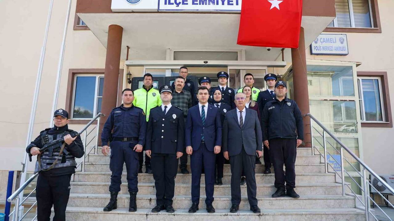 Çameli'de 10 Nisan Polis Günü: Kaymakam ve Belediye Başkanı İlçe Emniyetini Ziyaret Etti