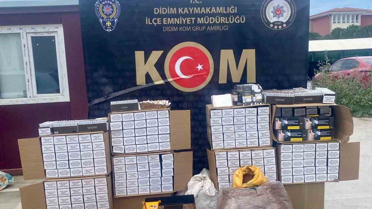 Didim'de polis operasyonu: 195 bin 900 doldurulmuş makaron ele geçirildi