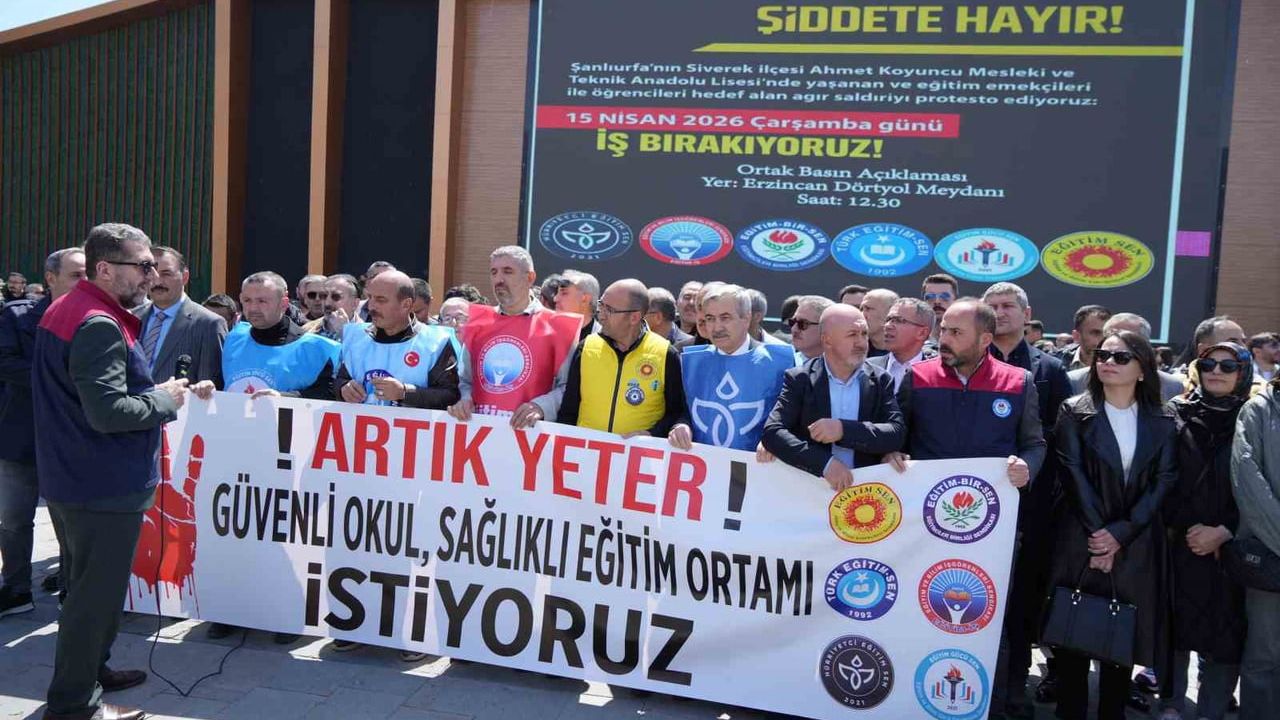 Erzincan’da öğretmenler okullarda artan şiddeti protesto etti