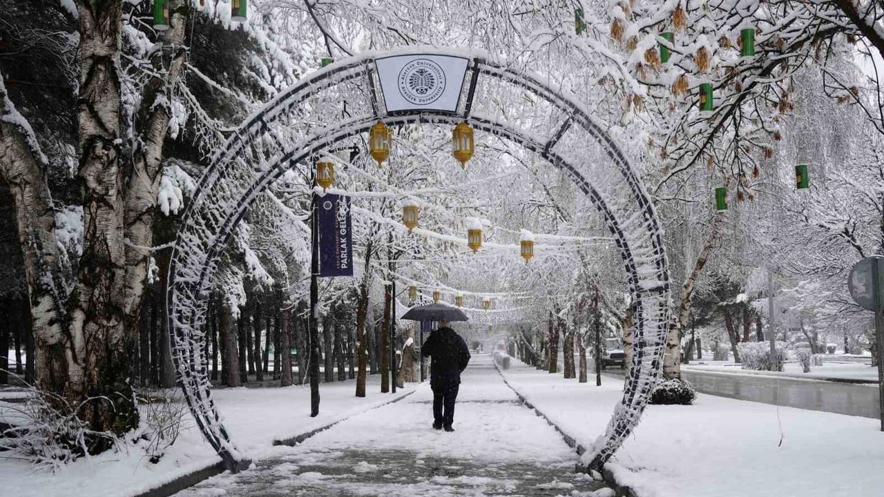 Erzurum'da gece başlayan kar sabaha kadar etkisini artırdı; kar kalınlığı 10 cm