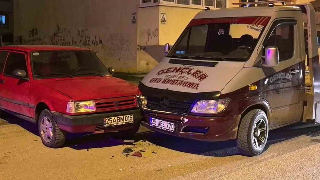 Erzurum'da tamir için bırakılan araç çalındı; tamirci çekiciyle şüpheliyi durdurdu