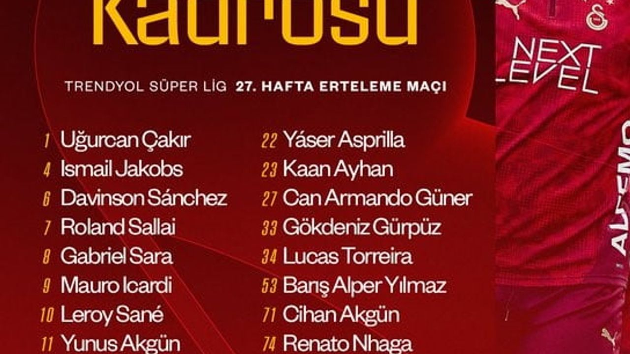 Galatasaray'ın Göztepe maçına kamp kadrosu ve son durum