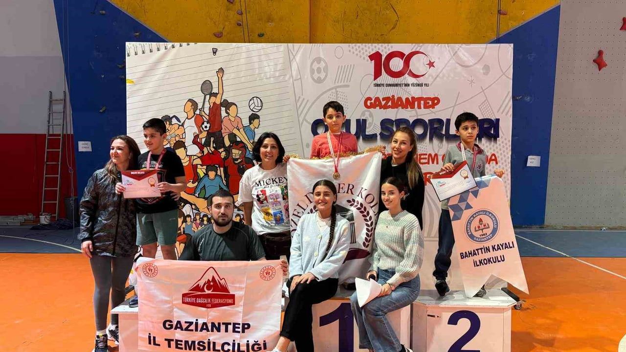 Gaziantep'te Okul Sporları Tırmanış Yarışması: 18 okul, 120 genç sporcu