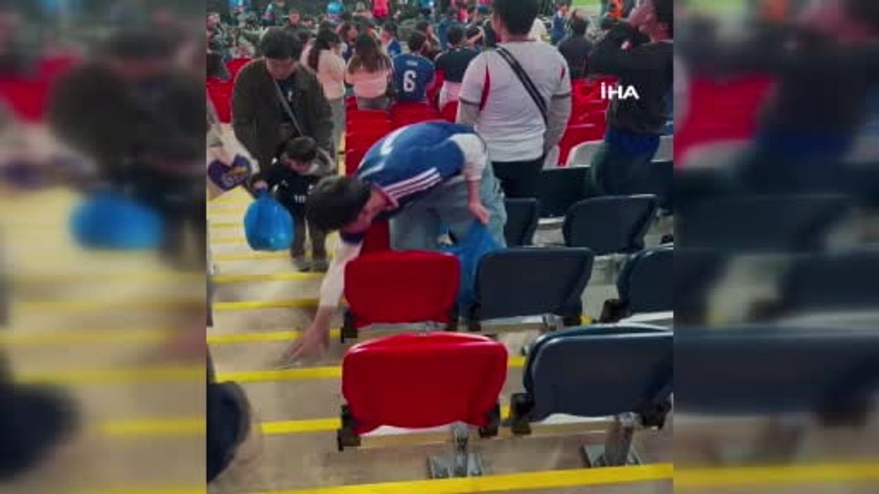 Japonya, Wembley'de İngiltere'yi 1-0 mağlup etti; Japon taraftarlar tribünleri temizledi