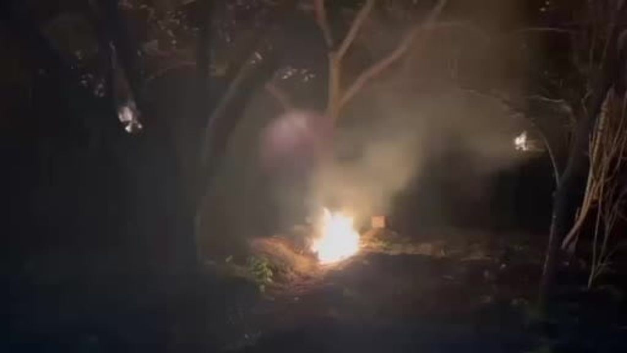 Kağızmanlı üreticiler kayısı çiçeklerini duman ve ateşle don riskine karşı korudu