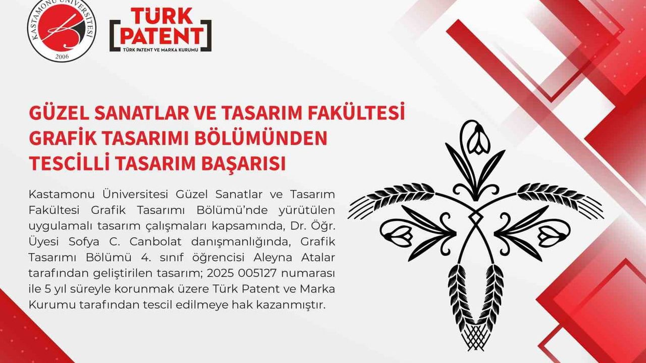 Kastamonu Üniversitesi'nin Desen Tasarımı, Türk Patent ve Marka Kurumu'ndan 5 Yıl Tescil Aldı